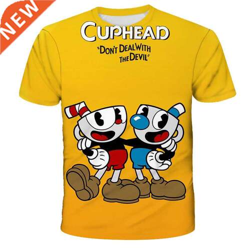 Summer T-Shirts Game Cuphe Mugman 3D Printed Kids T Shirt