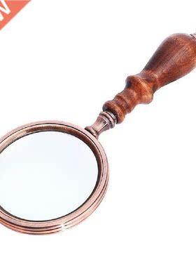 10X 75mm Handheld Magnifier Wooden Handle Vintage
