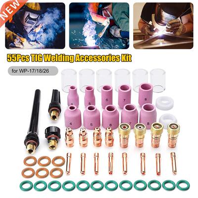 55Pcs Tig Welding ccessories Kit Stubby Gses Lens