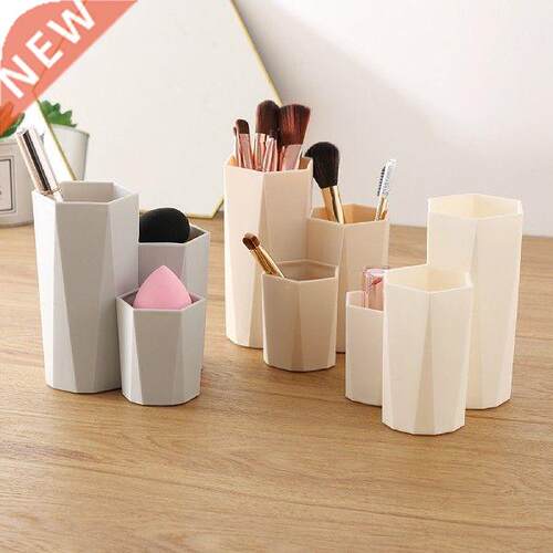 3 Lattices Cosmetic Make-up Brush Storage Box Table