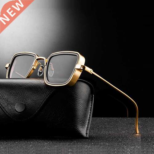 New Vintage Metal Steampunk Sunglasses Men Women Square Sun