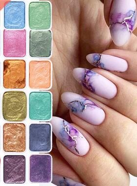 Pient do paznokci zestaw brokatowy sta?y metaliczny akwarela