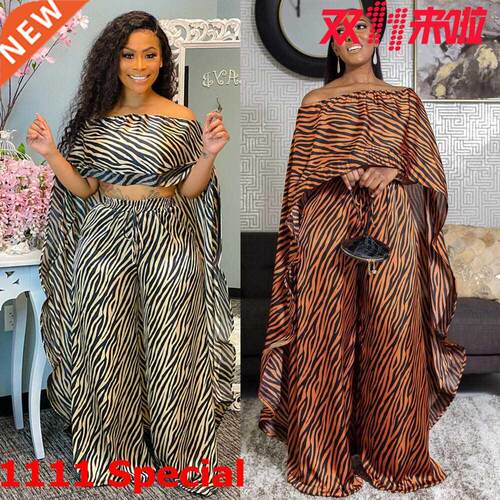 Women's top + wide leg pants African fashion 2 piece set2021