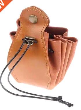 Retro Dice Bag Leather Drawstring Pouch 4.7x3.5 Inch Dice