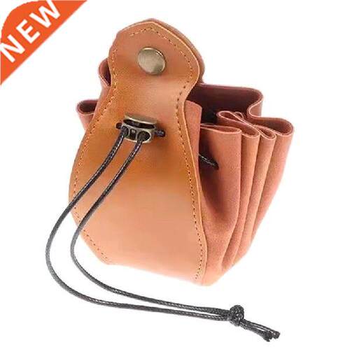 Retro Dice Bag Leather Drawstring Pouch 4.7x3.5 Inch Dice