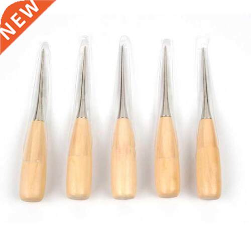 2pcs Sewing Punch Awl Wooden Handle Leather Cone Tool for