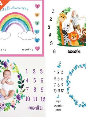 Baby Milestone Background Photo Blanket Infant Photography B
