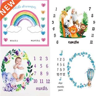 Baby Milestone Background Photo Blanket Infant Photography B