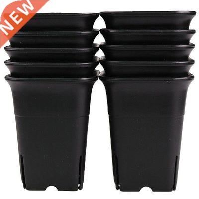 Quality 12PCS-Pack Black Square Plastic Succulent Plant Pot