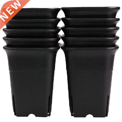 Quality 12PCS-Pack Black Square Plastic Succulent Plant Pot