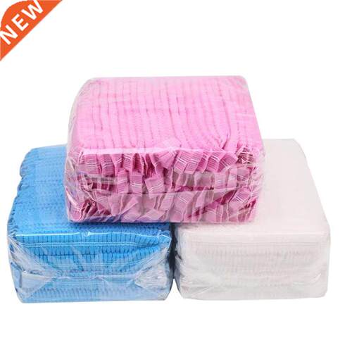 100Pcs Disposable Hat Round Non-Woven Headgear Dust-Proof Ch