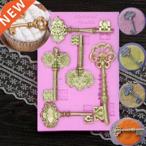 3D Vintage Key Shape Frame Silicone Cake Mould Fondant
