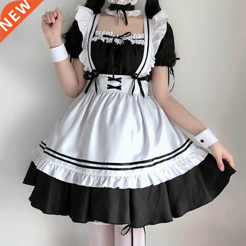 Women Maid Outfit Anime Long Dress Black And White Dresses图片