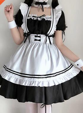 Women Maid Outfit Anime Long Dress Black And White Dresses