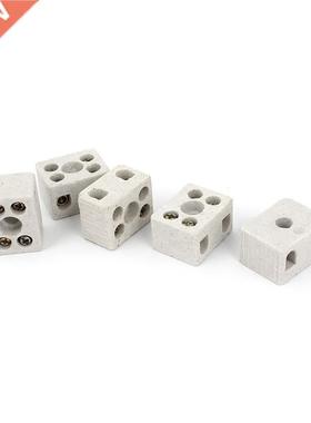 5 Pcs 2 Way 5 Hole 2W5H Ceramic Terminal Block Wire Connecto