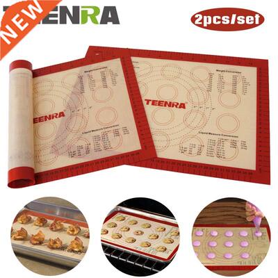 TEENRA 2Pcs/set Non-stick Macaron Baking Mat Silicone Mats B
