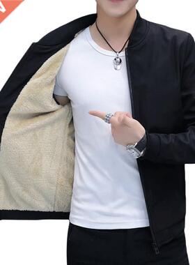 CW Men's Bomber Zipper Jacket Winter Male Fleece Warm Coats
