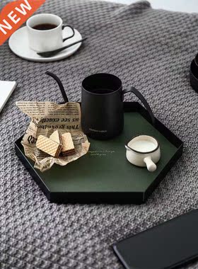 Stainless Steel Leather Desktop Display Storage Tray
