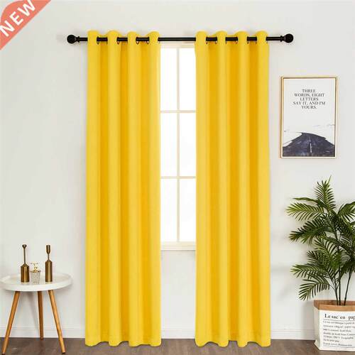 MERRYLIFE Thermal Insulated Grommet Blackout Curtain Decorat