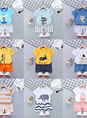 2pcs Baby Boys Girls Summer Clothing Set Infant Clothes Suit