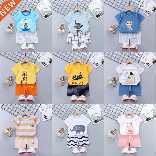 2pcs Baby Boys Girls Summer Clothing Set Infant Clothes Suit