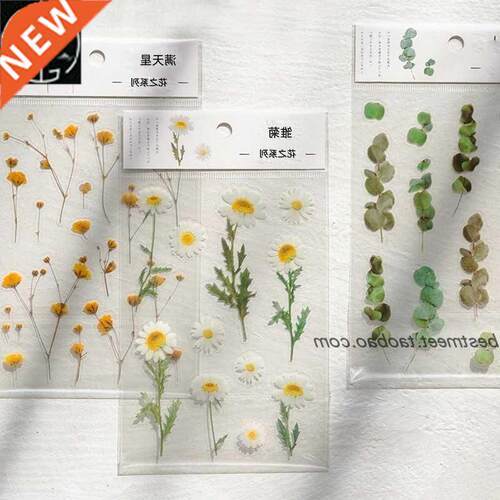 PET Stickers Flowers Leaves Plants Sticker for Scrapbooking