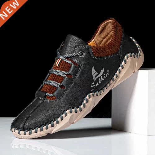 Fashion Men Loafers 2022 Newest Outdoor Handmade Genuine Lea