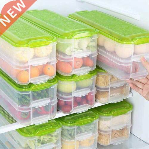 Refrigerator Storage Box Kitchen Square Plastic Fruit
