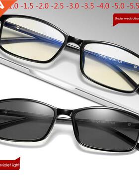 Thin Frame Change Color Eyewear Photochromic Glasses Women M