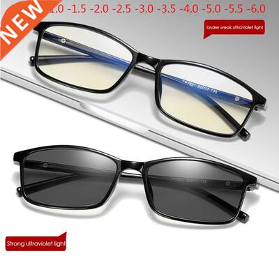 Thin Frame Change Color Eyewear Photochromic Glasses Women M