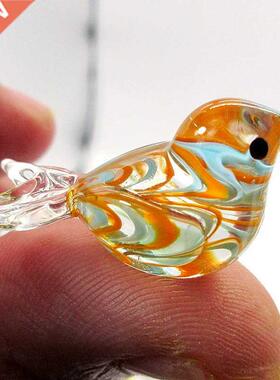 Custom New Handmade Mini Hook Wire Feather Design Glass Bird