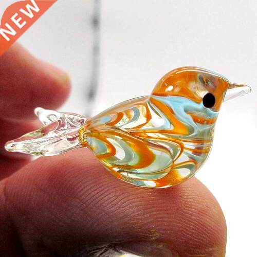 Custom New Handmade Mini Hook Wire Feather Design Glass Bird
