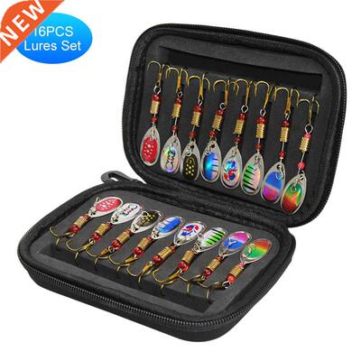 16pcs Fishing Spoons Lures Metal Baits Set for Trout Bass Ca