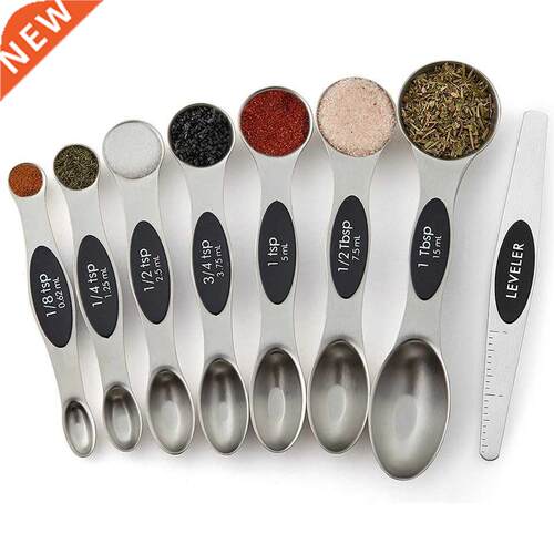Dual Sided Magnetic Coffee Measuring Spoons Set Ruler for Dr