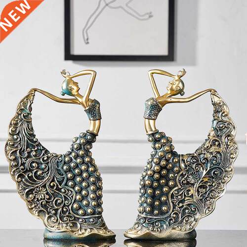 Peacock Dancer Figurine Resin Handcarfts Dancing Girl Statu