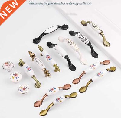 Retro Ceramic Door Handles Chinese style European Antique Fu