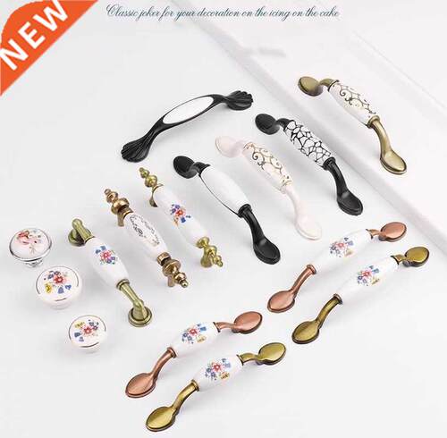 Retro Ceramic Door Handles Chinese style European Antique Fu