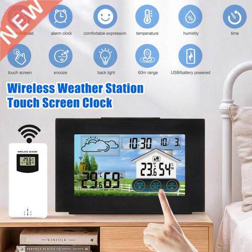 Weather Station Digital Alarm Table Clock Snooze Function Th