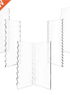 6 Pcs Acrylic Cake Scrapers Clear Cake Smoother Combs 9.45