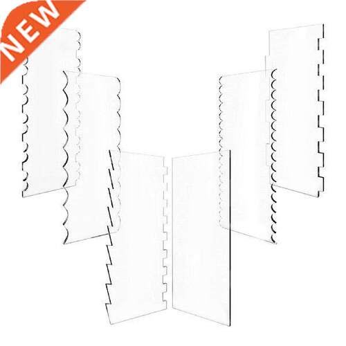 6 Pcs Acrylic Cake Scrapers Clear Cake Smoother Combs 9.45