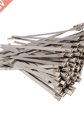 100pcs 4.6x300/200/150mm Stainless Steel Metal Cable Tie Zip