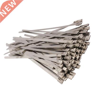 100pcs 4.6x300/200/150mm Stainless Steel Metal Cable Tie Zip