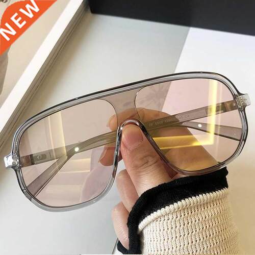 2021 New Fashion Oversized One Piece Clear Pink Sunglasses F