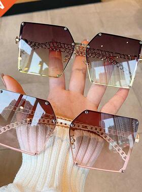 2021 New Faion Oversize Gradient Sunglasses for Women Vint