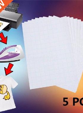 5pcs/Set T Shirt A4 Transfer Paper Iron On Heat Press Light