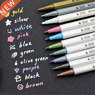 10 pcs/lot STA Metallic Colored Ink Water Chalk Pen for Scra