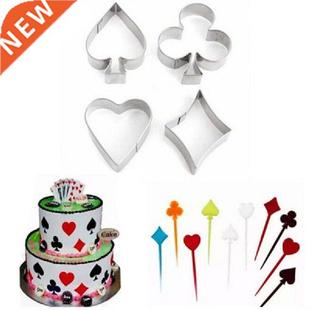 4pcs/set Poker Card Cookie Mold Stainless Steel 3D Cake