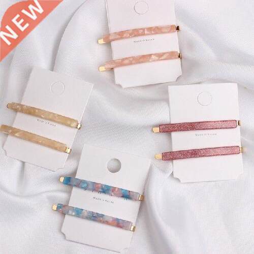 2pcs/Set Fashion Women Metal Acetate Hair Pin Clip Leopard