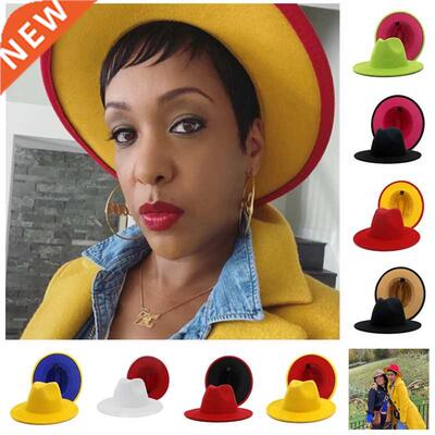 Two tone fedoras Jazz Hats Cowboy Hat For Women And Men Dou