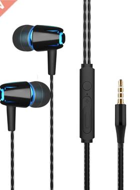 Wired Headphones 3.5mm Bass Stereo Music Earbuds Sports Head